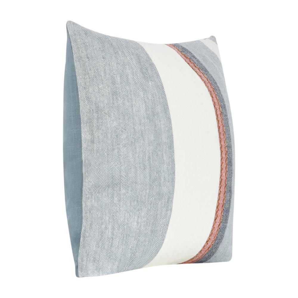 Caylor 22" Belgian Linen Blend Multicolor Throw Pillow. Picture 2