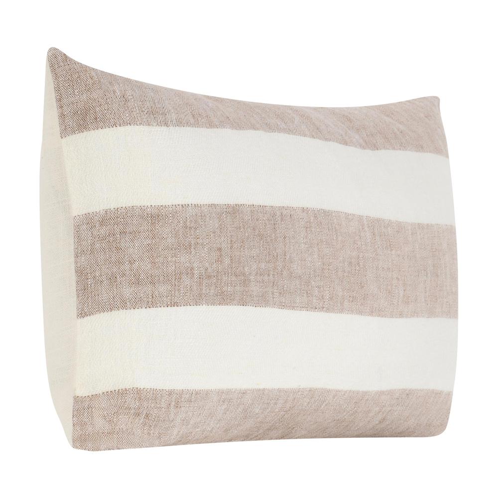 Cardner 14"x26" Belgian Linen Brown Multicolor Throw Pillow. Picture 2