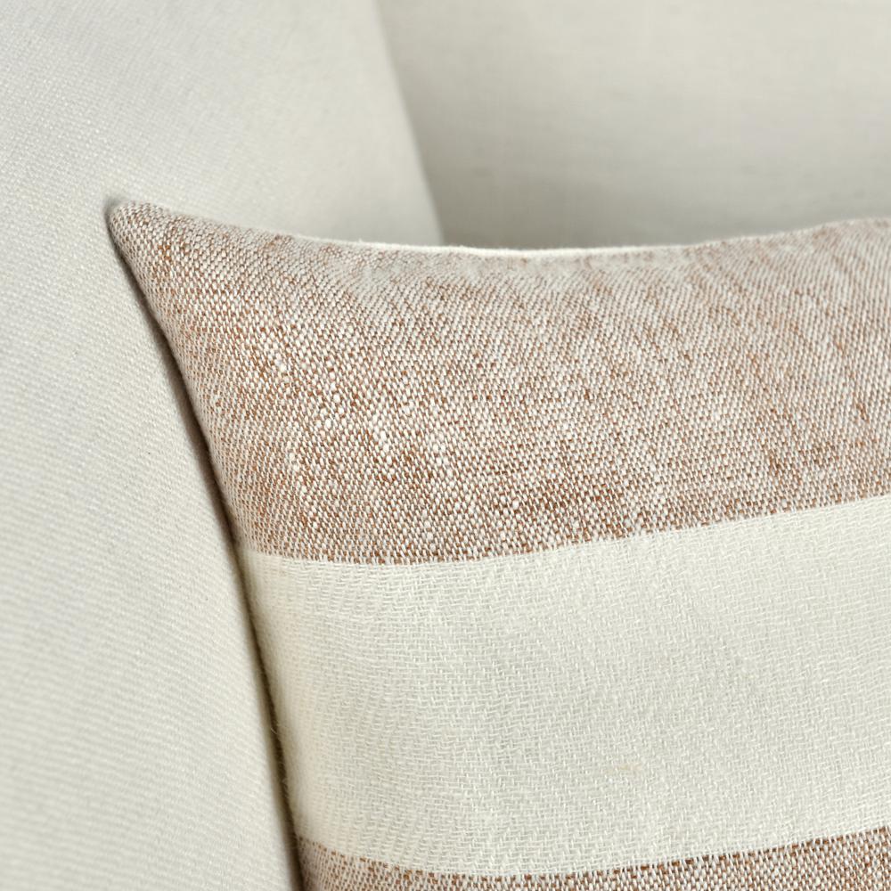 Cardner 14"x26" Belgian Linen Brown Multicolor Throw Pillow. Picture 7