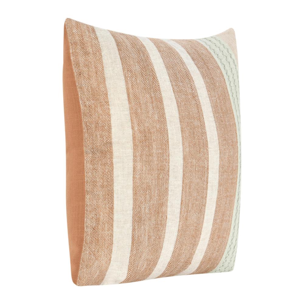 Cherry 22" Belgian Linen Blend Throw Pillow, Hazel Brown. Picture 2