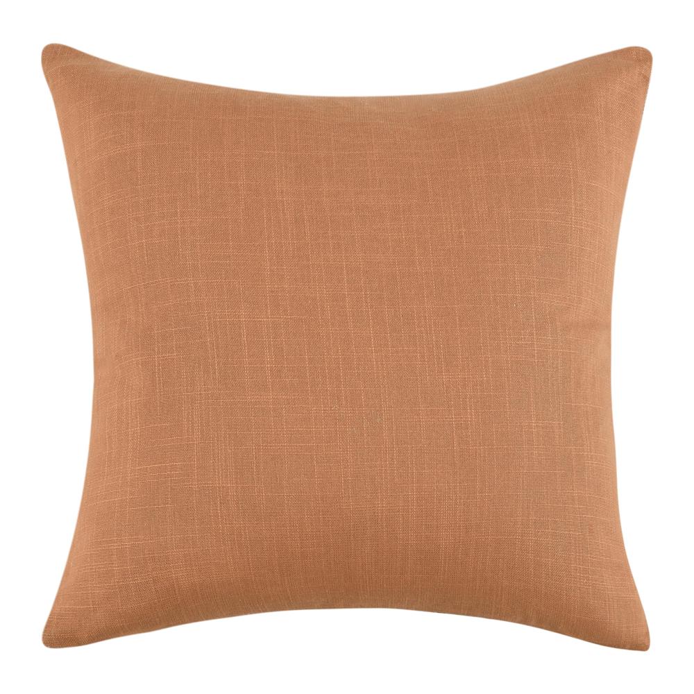Cherry 22" Belgian Linen Blend Throw Pillow, Hazel Brown. Picture 4