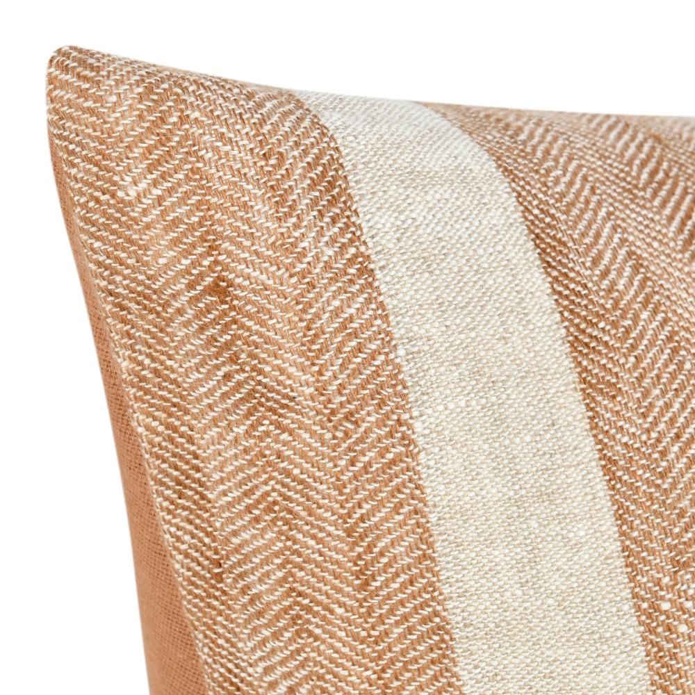 Cherry 22" Belgian Linen Blend Throw Pillow, Hazel Brown. Picture 5