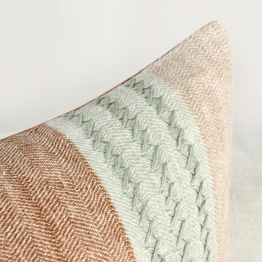 Cherry 22" Belgian Linen Blend Throw Pillow, Hazel Brown. Picture 7