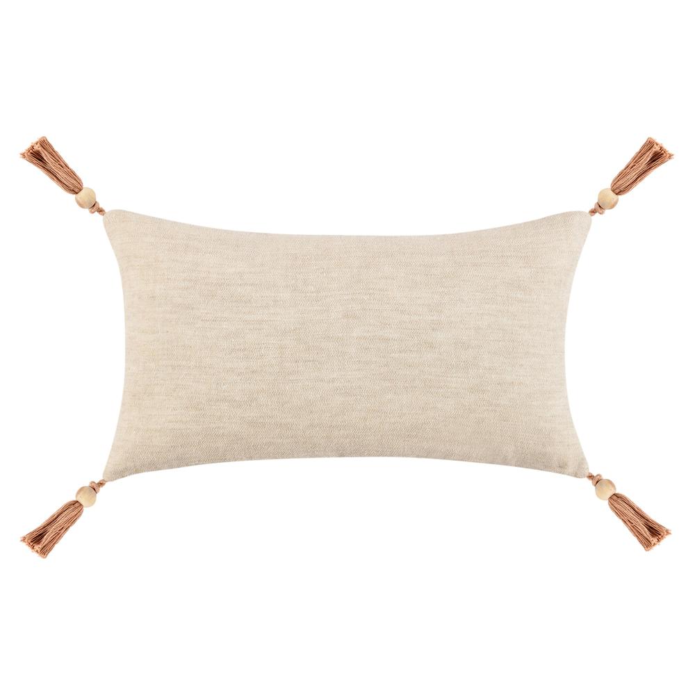 Cherry 14"x26" Belgian Linen Blend Throw Pillow, Natural. Picture 1