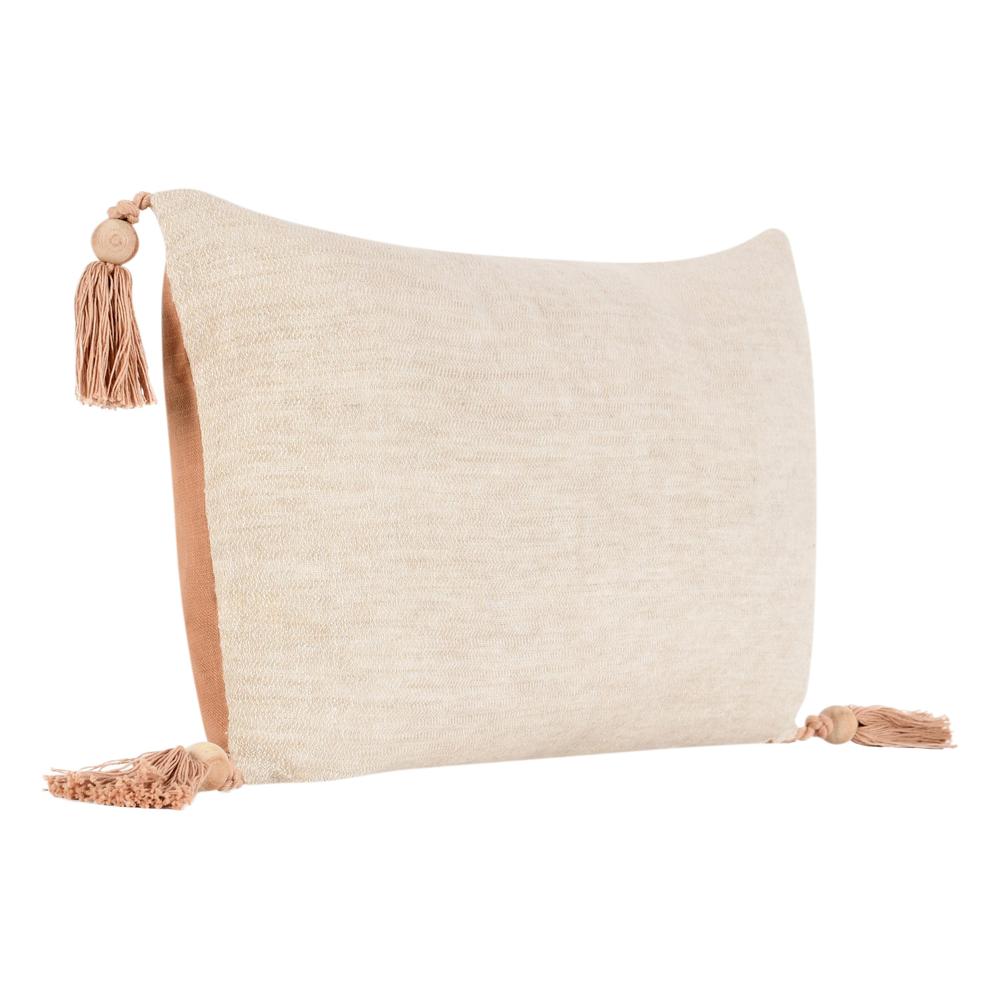 Cherry 14"x26" Belgian Linen Blend Throw Pillow, Natural. Picture 2