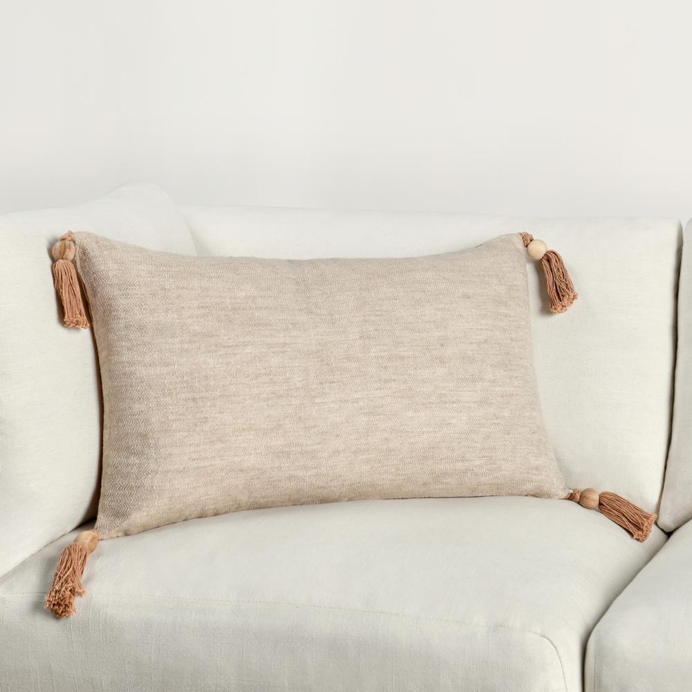 Cherry 14"x26" Belgian Linen Blend Throw Pillow, Natural. Picture 6