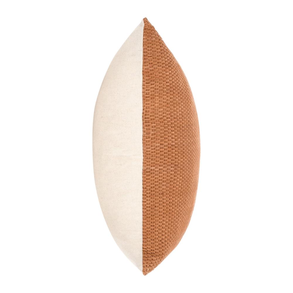 Bassinet 18" Suede Leather Throw Pillow , Brown. Picture 3
