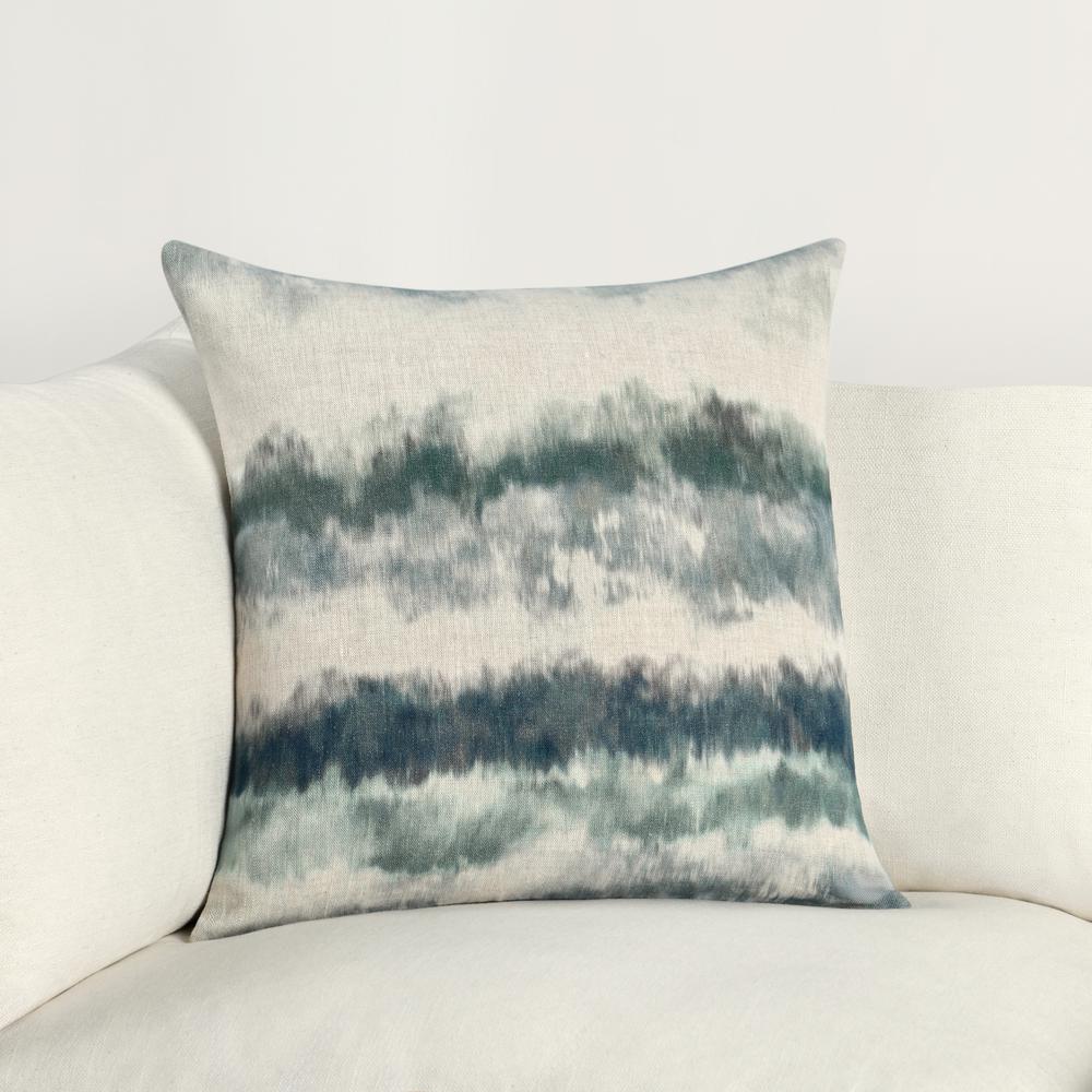 Horizon 20" Belgian Linen Throw Pillow, Multicolor. Picture 6