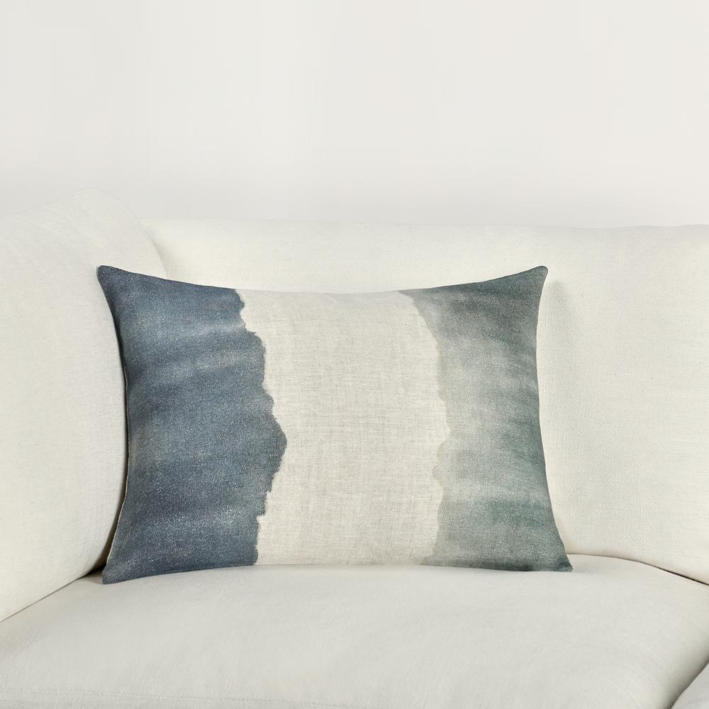 Foundation 14"x20" Belgian Linen Throw Pillow, Blue. Picture 6
