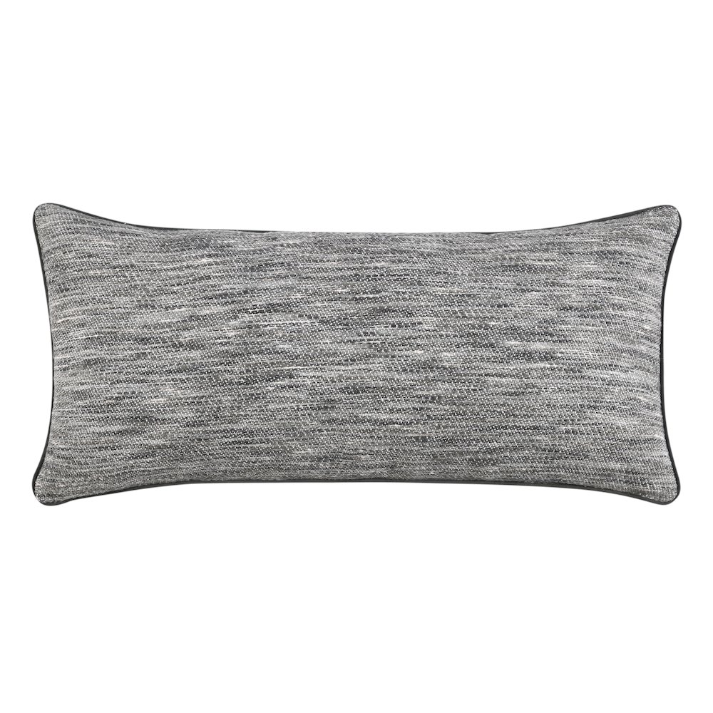 Sharma 16"x36" Cotton Blend Throw Pillow, Gray. Picture 1