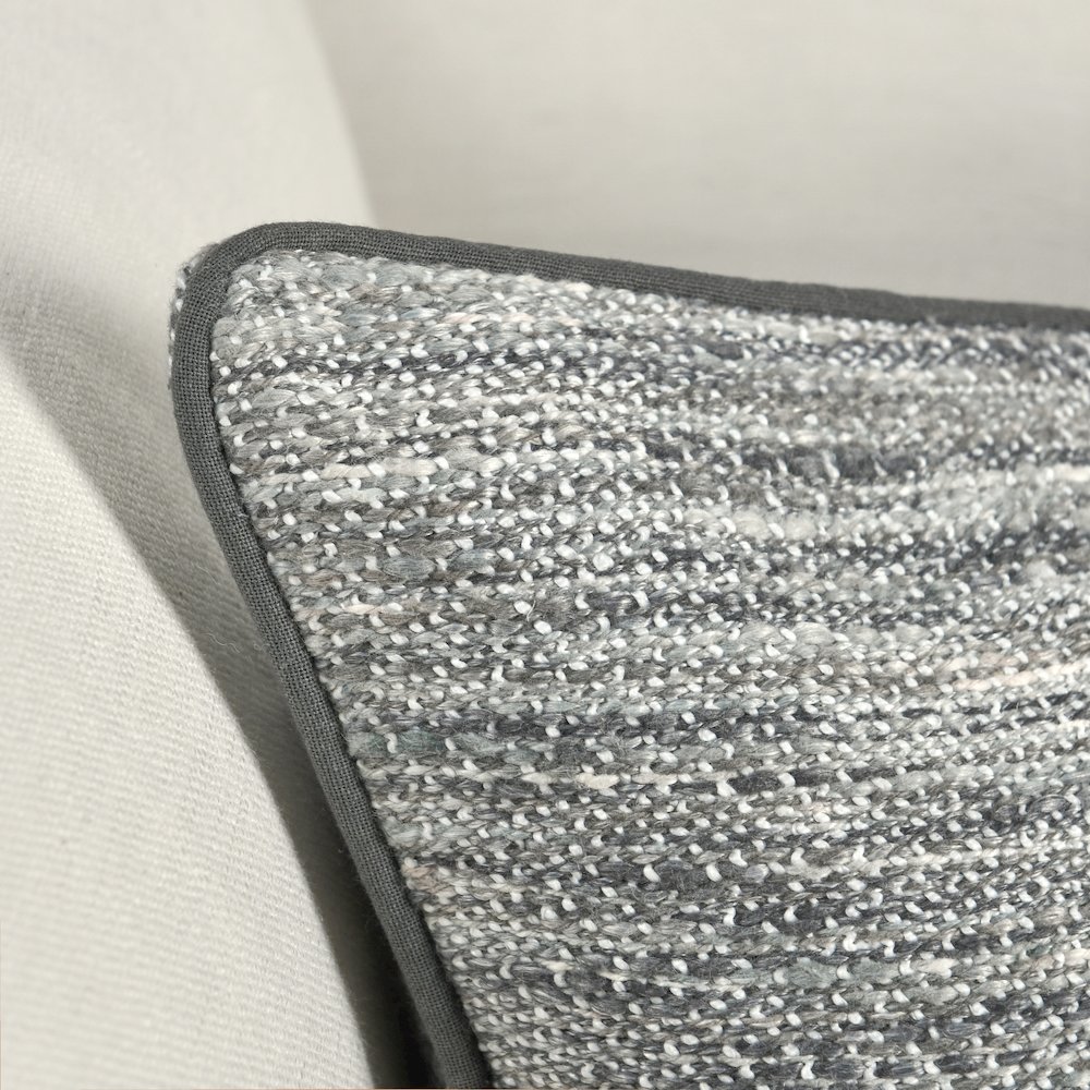 Sharma 16"x36" Cotton Blend Throw Pillow, Gray. Picture 6