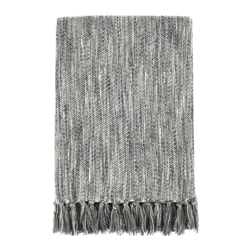 TC Sharma Cotton Blend 50"x70" Gray Throw Blanket Blanket. Picture 1