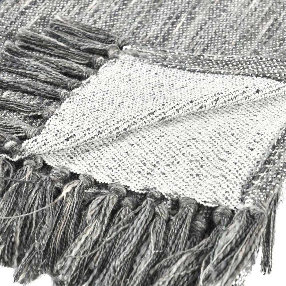 TC Sharma Cotton Blend 50"x70" Gray Throw Blanket Blanket. Picture 3