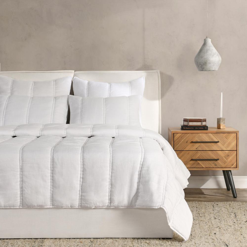 Rowen Sustainable Fabric Cloud White Queen Quilt. Picture 7