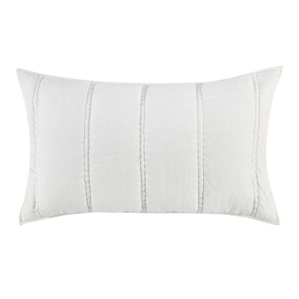 Rowen Sustainable Fabric Cloud White King Sham. Picture 1