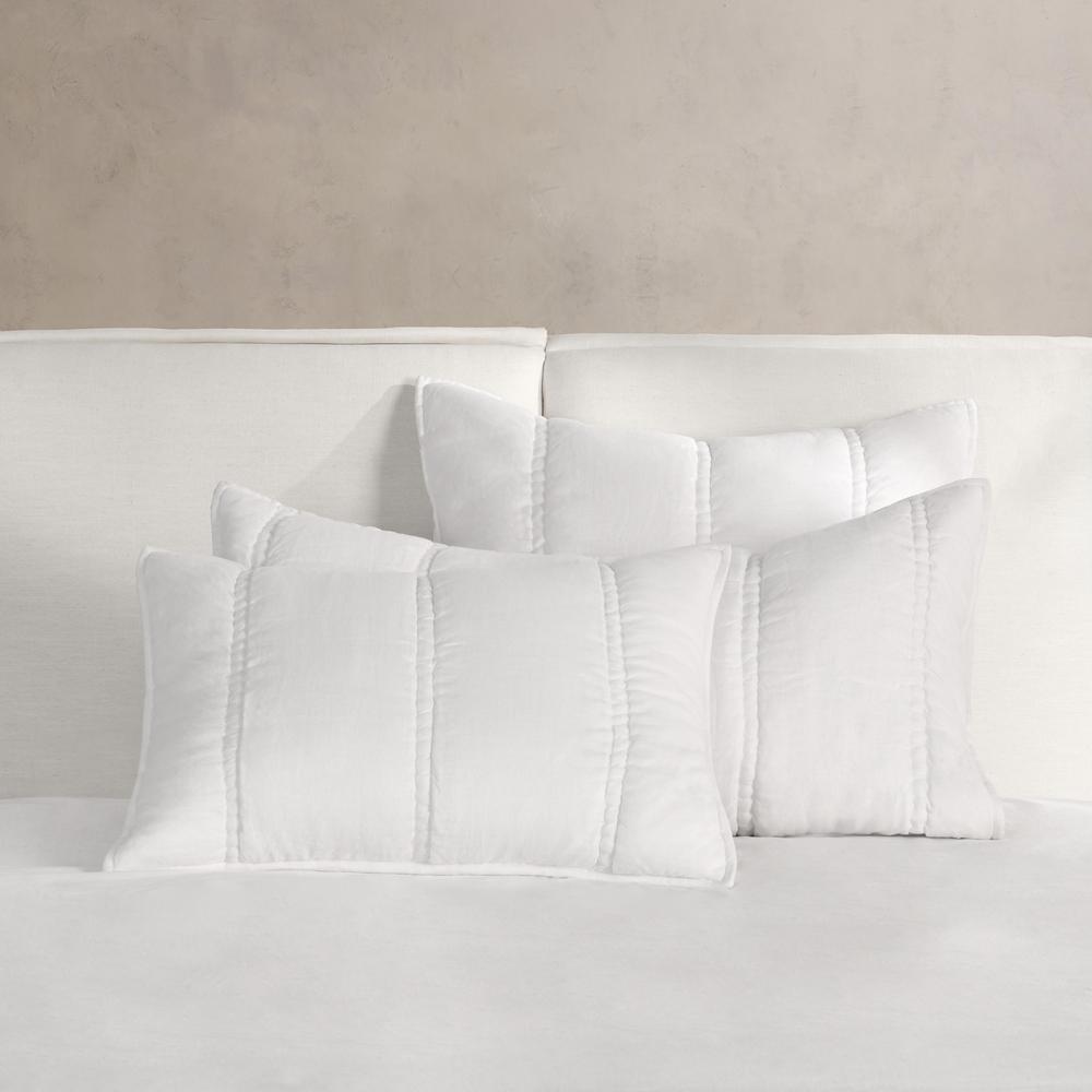 Rowen Sustainable Fabric Cloud White King Sham. Picture 5