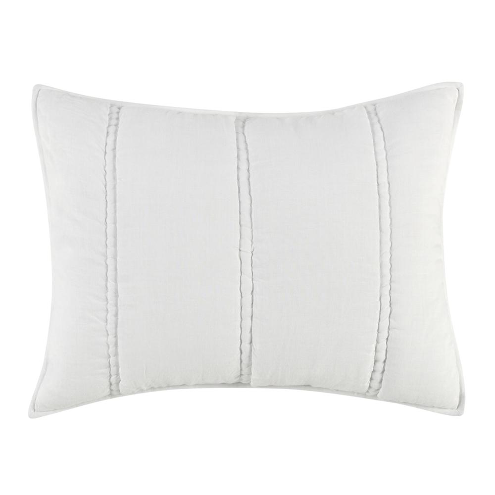 Rowen Sustainable Fabric Cloud White Standard Sham. Picture 1