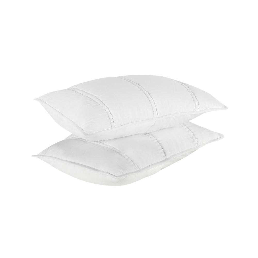 Rowen Sustainable Fabric Cloud White Standard Sham. Picture 4