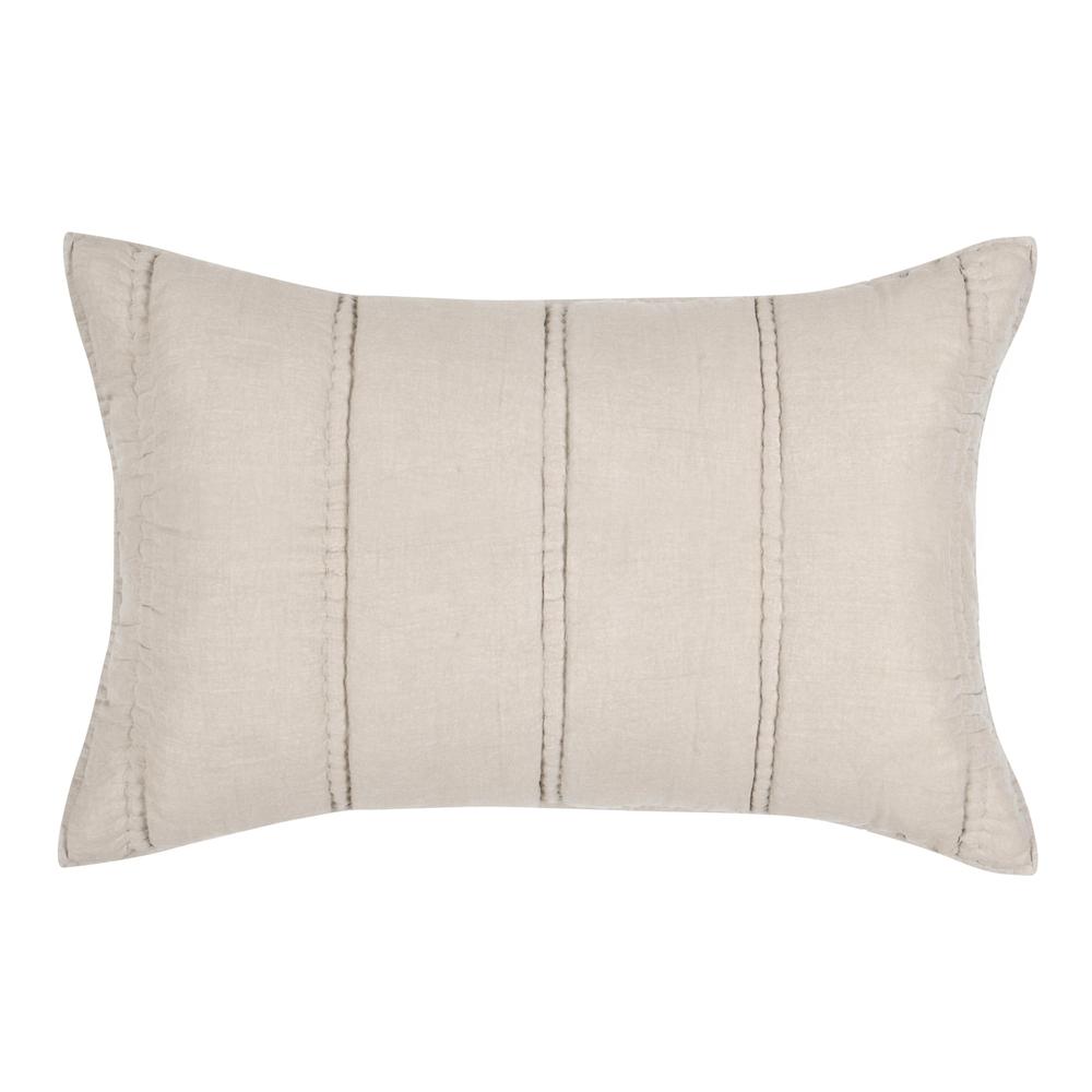 Rowen Sustainable Fabric Beige King Sham. Picture 1