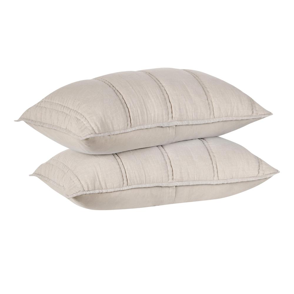 Rowen Sustainable Fabric Beige King Sham. Picture 4