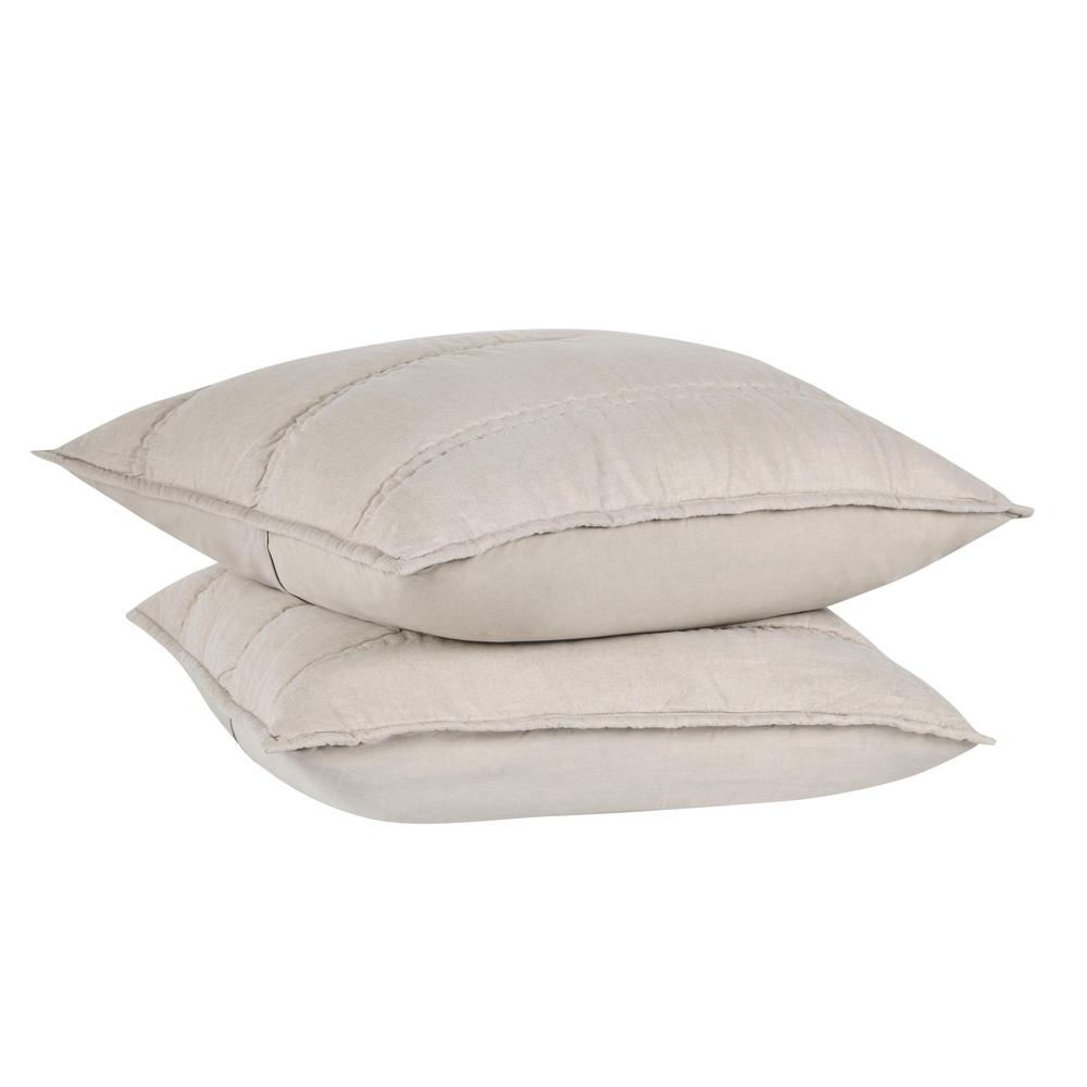 Rowen Sustainable Fabric Beige Euro Sham. Picture 4