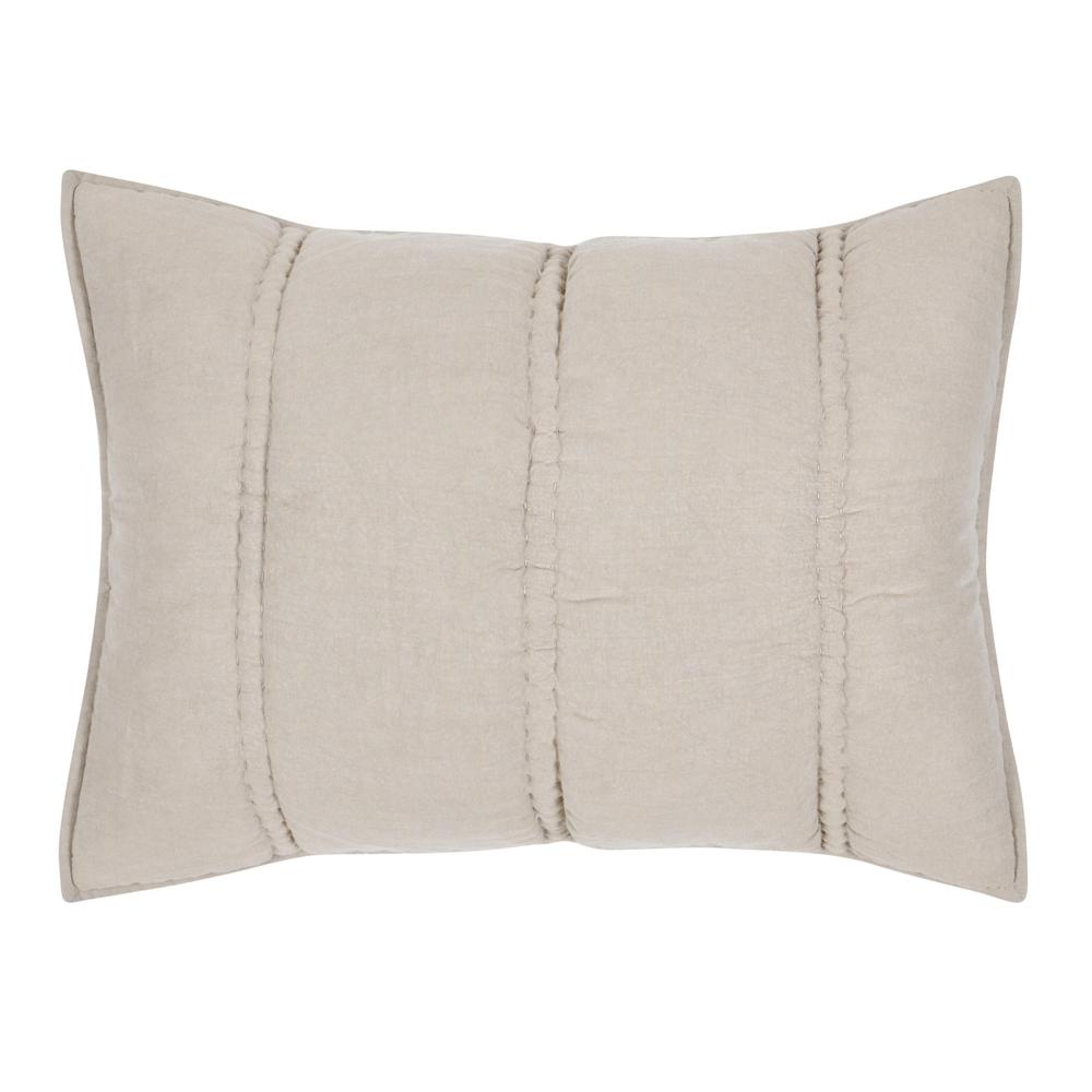 Rowen Sustainable Fabric Beige Standard Sham. Picture 1