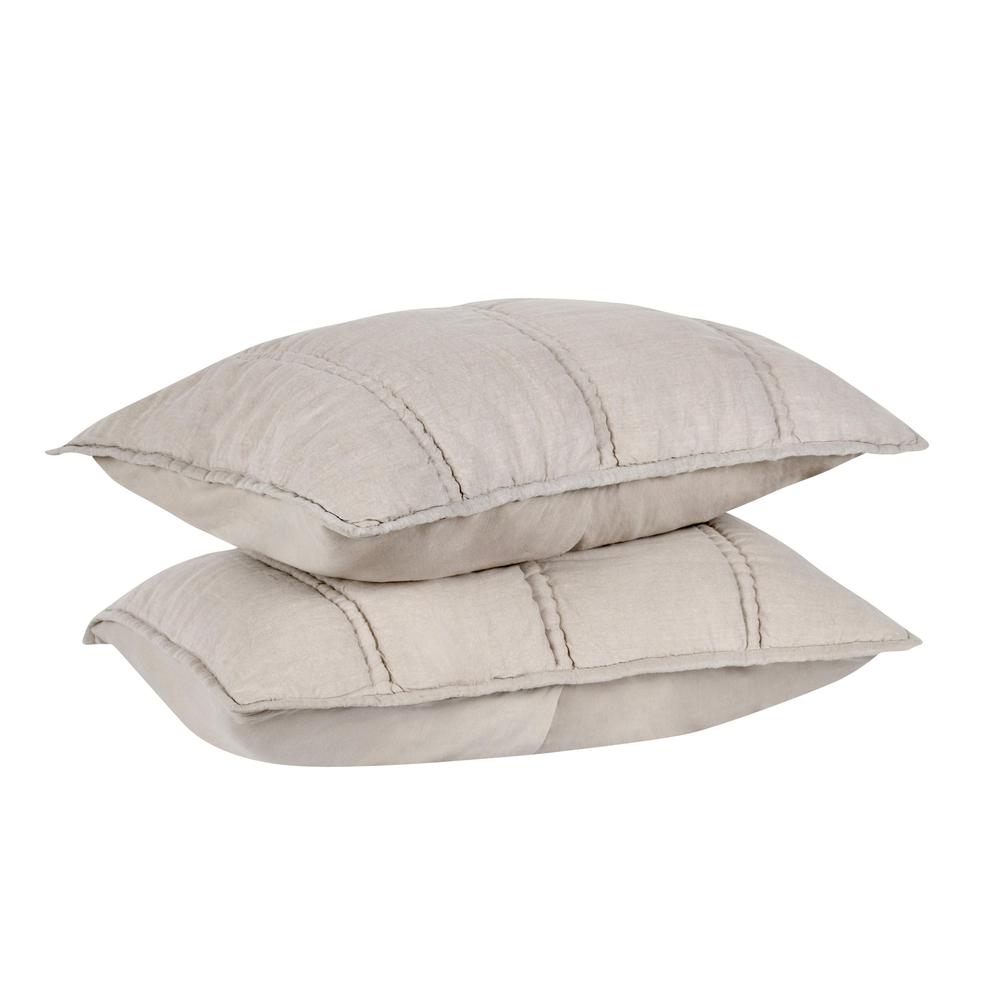 Rowen Sustainable Fabric Beige Standard Sham. Picture 4