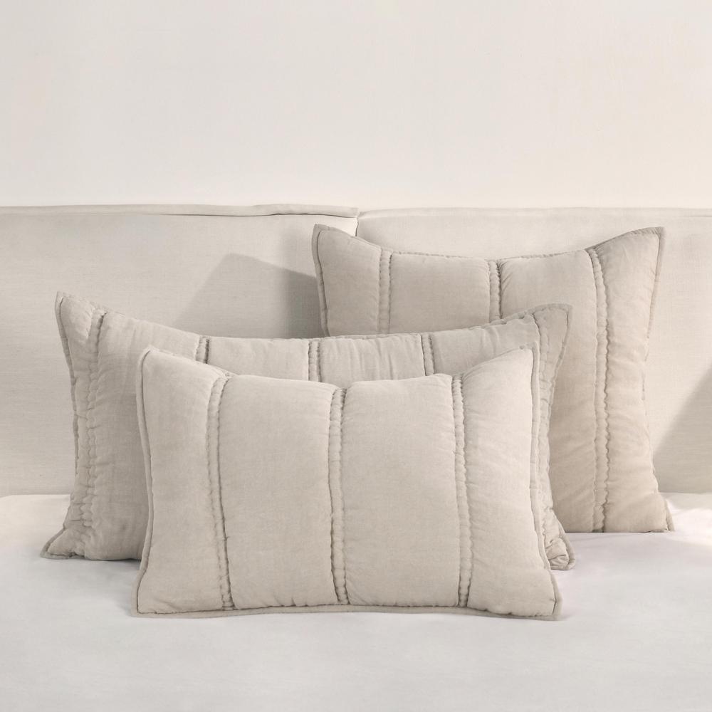 Rowen Sustainable Fabric Beige Standard Sham. Picture 5
