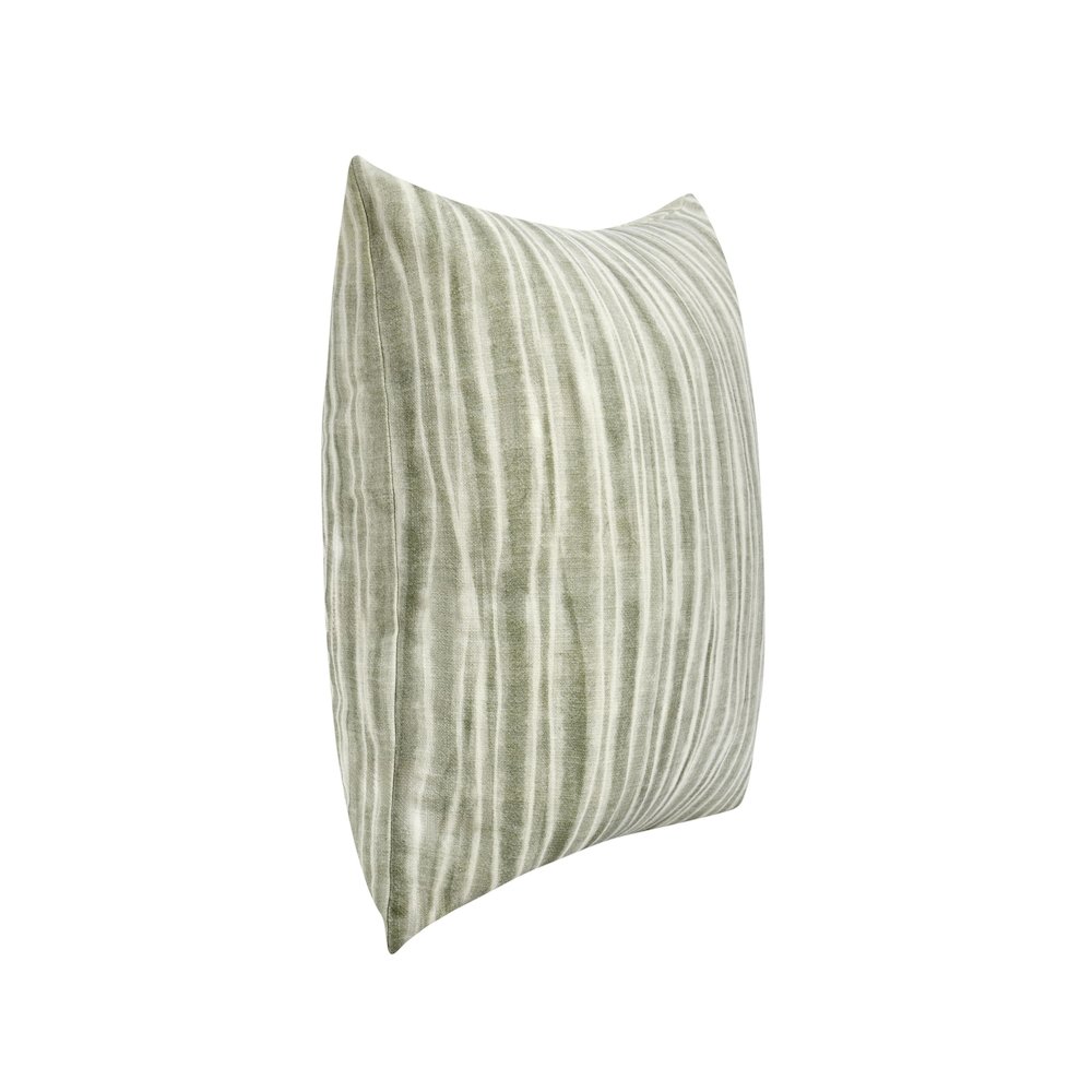 Holston 22" Cotton Fabric Throw Pillow in Green. Picture 3
