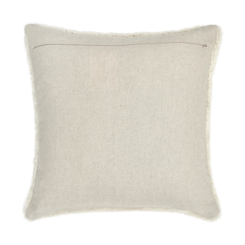 Mercer 22" Wool Blend Fabric Ivory Throw Pillow. Picture 2