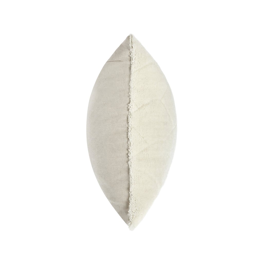 Mercer 22" Wool Blend Fabric Ivory Throw Pillow. Picture 3