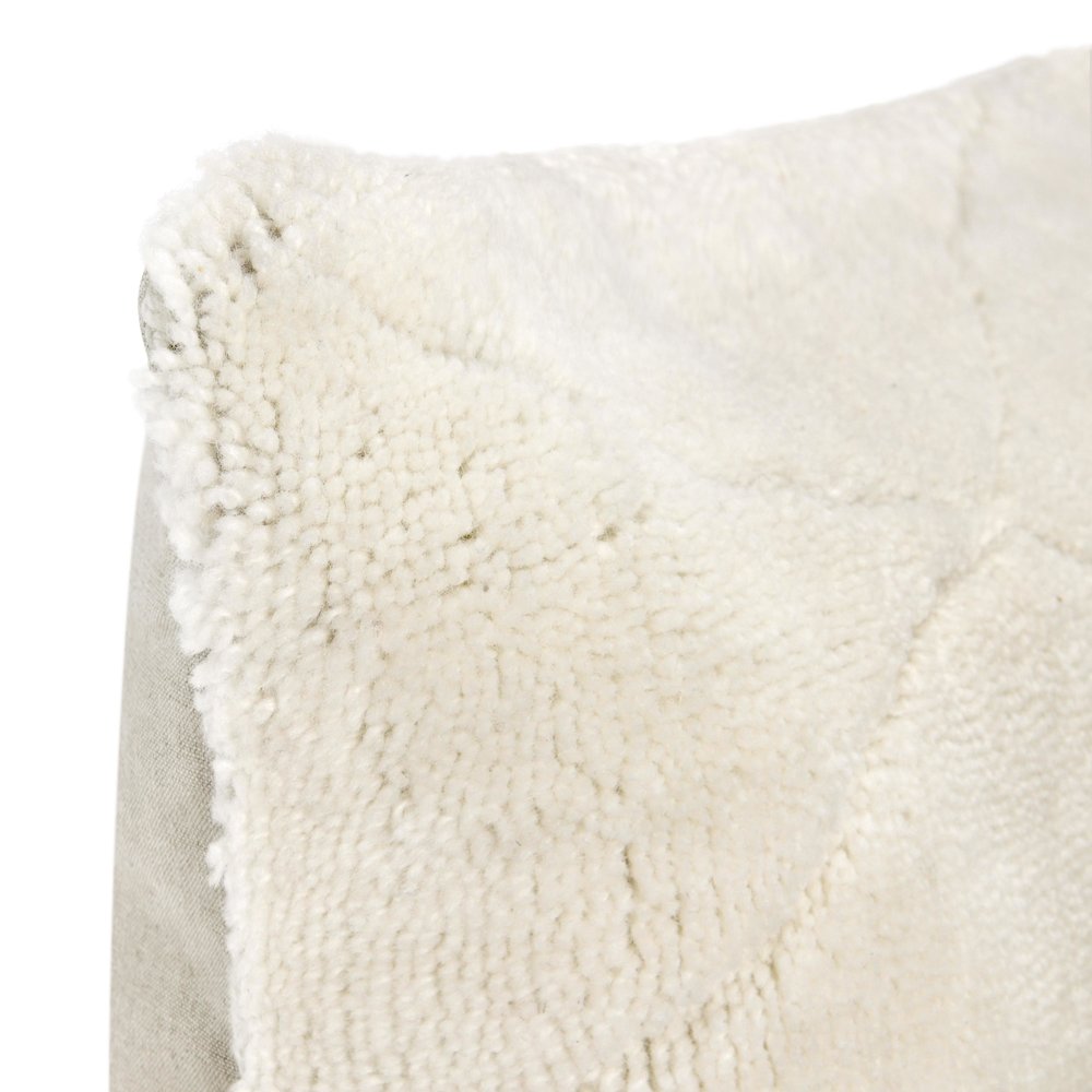 Mercer 22" Wool Blend Fabric Ivory Throw Pillow. Picture 5