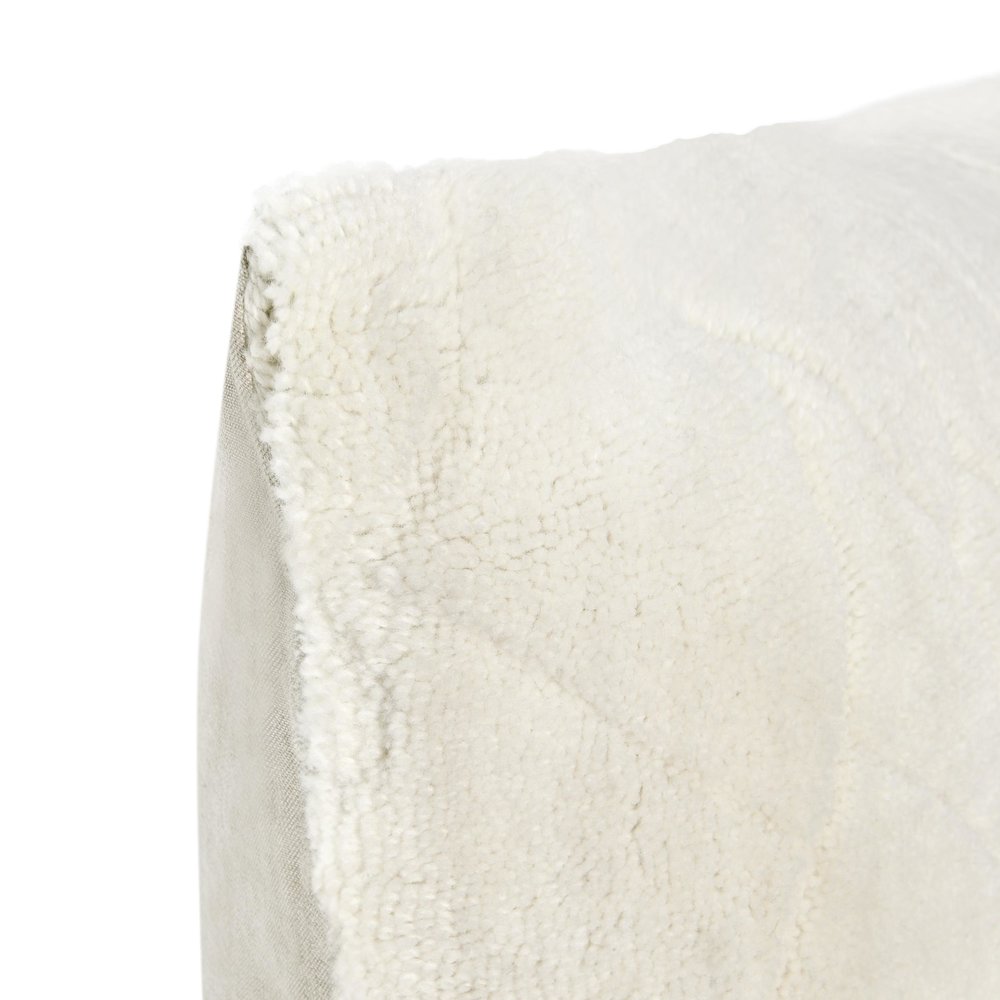 Mercer 16x36 Wool Blend Fabric Ivory Throw Pillow. Picture 5