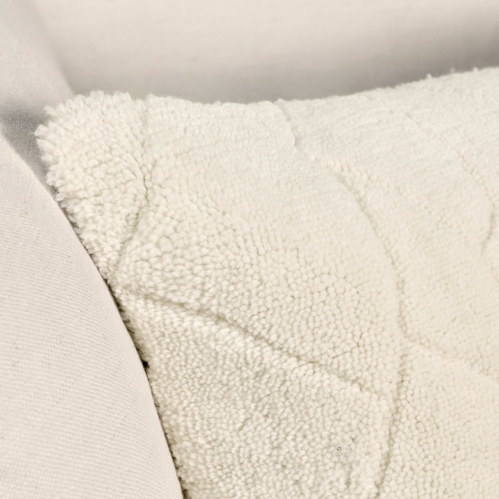 Mercer 16x36 Wool Blend Fabric Ivory Throw Pillow. Picture 7