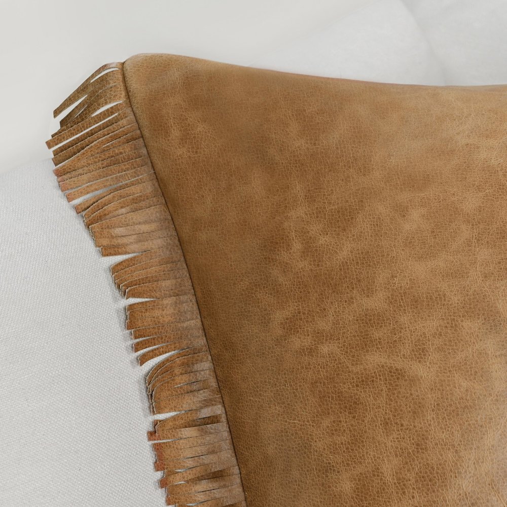 Haris 22" Upholstered Fabric Pieced Design Throw Pillow. Picture 7