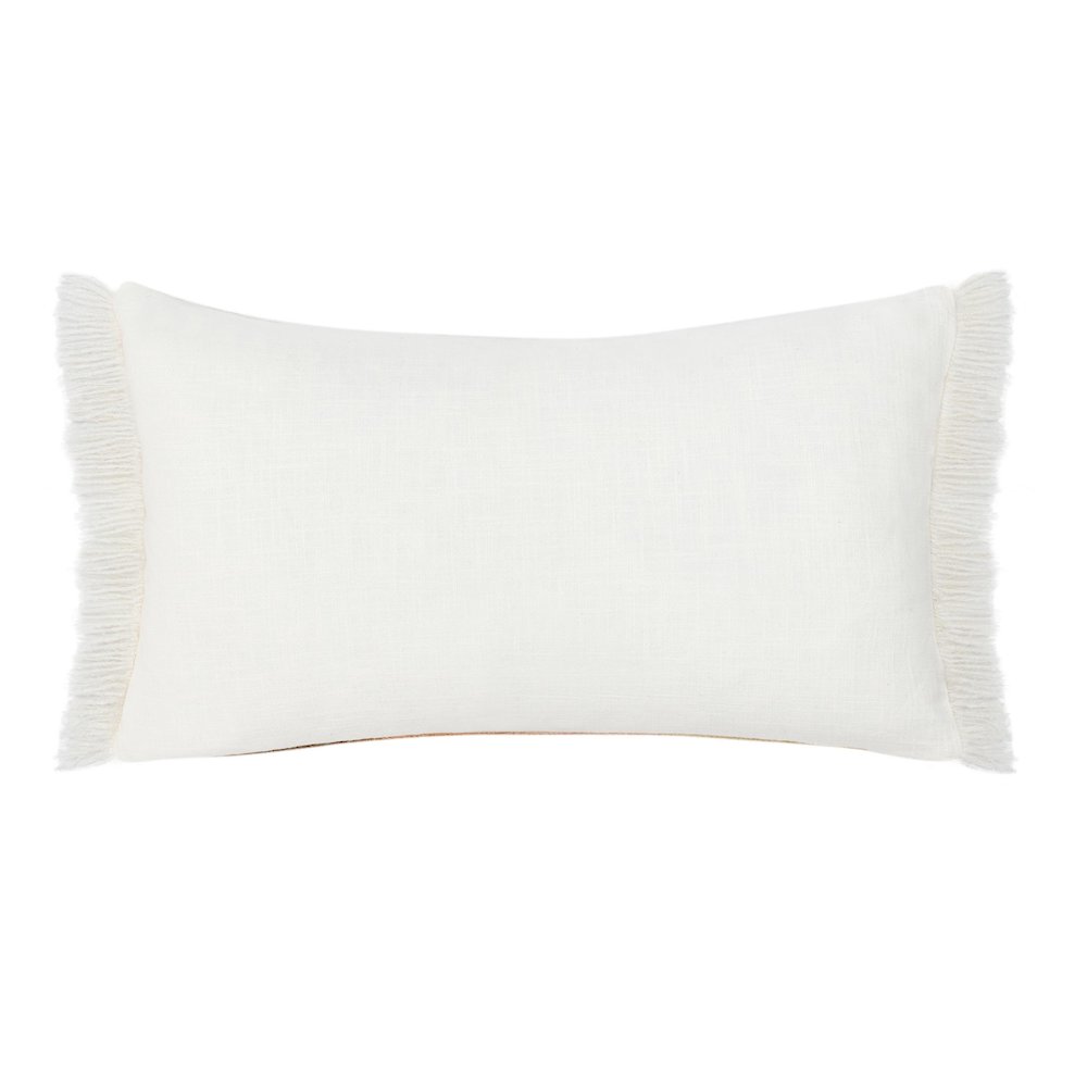 Rahun 14x26 Hand-Dip Dyed Fabric Ivory Throw Pillow. Picture 2