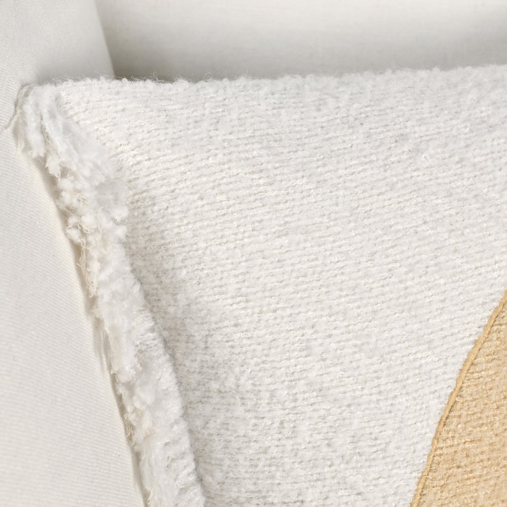 Rahun 14x26 Hand-Dip Dyed Fabric Ivory Throw Pillow. Picture 7
