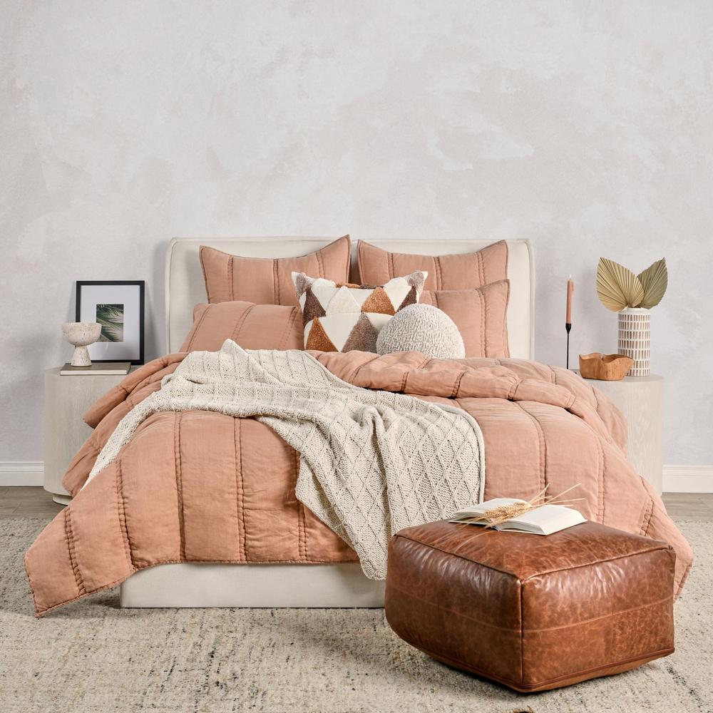 Rowen Sustainable Fabric Clay Queen Quilt Set. Picture 6