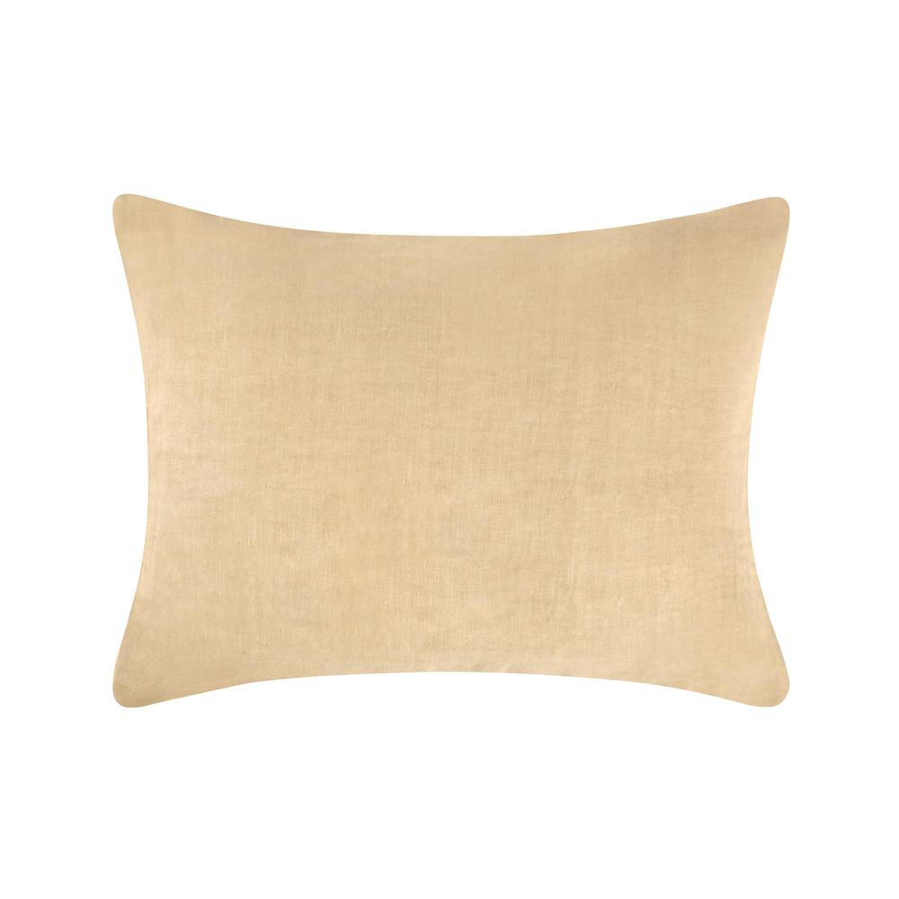 Paloma Hemp Fabric Ochre Amber Standard Sham. Picture 1