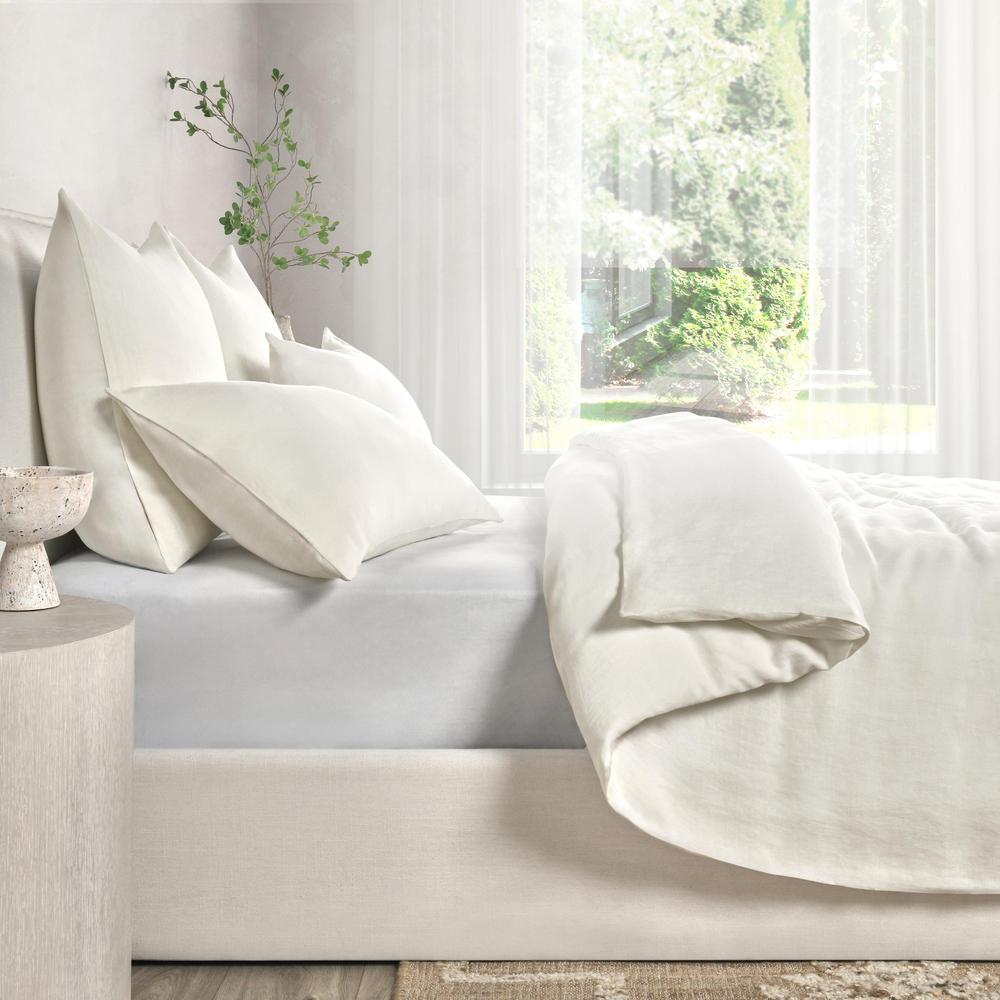Paloma Hemp Fabric Ivory Queen Duvet Set. Picture 4