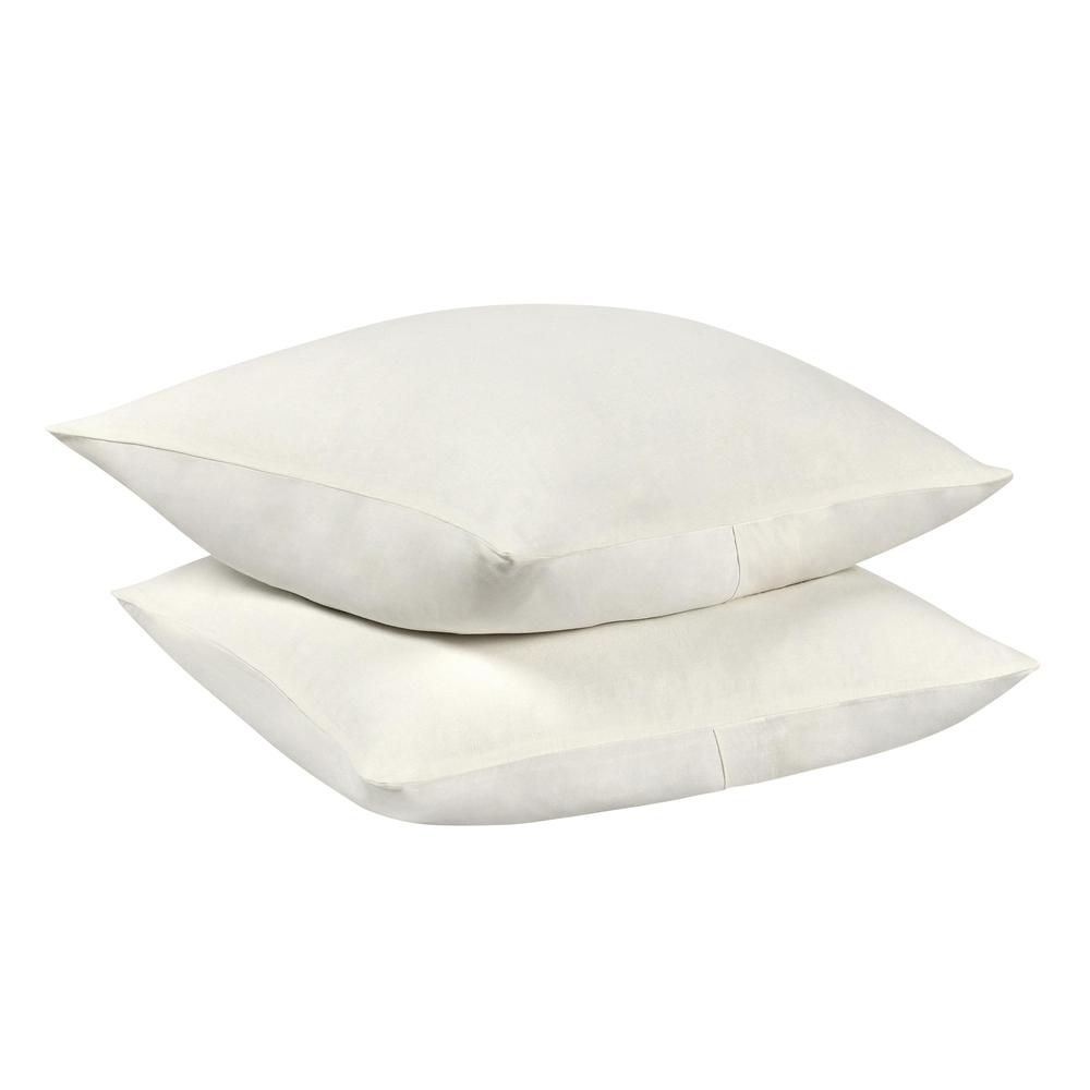 Paloma Hemp Fabric Ivory Euro Sham. Picture 4
