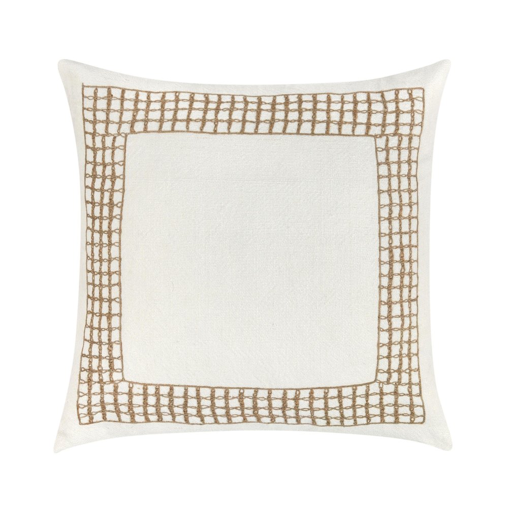 Marina 26" Cotton Linen Blend Throw Pillow, White. Picture 1