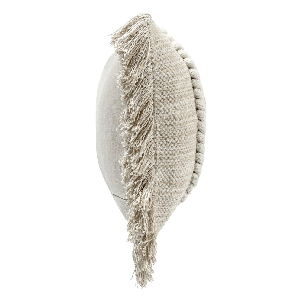 Lucera 14x26 Woven Fabric Throw Pillow in Beige. Picture 3