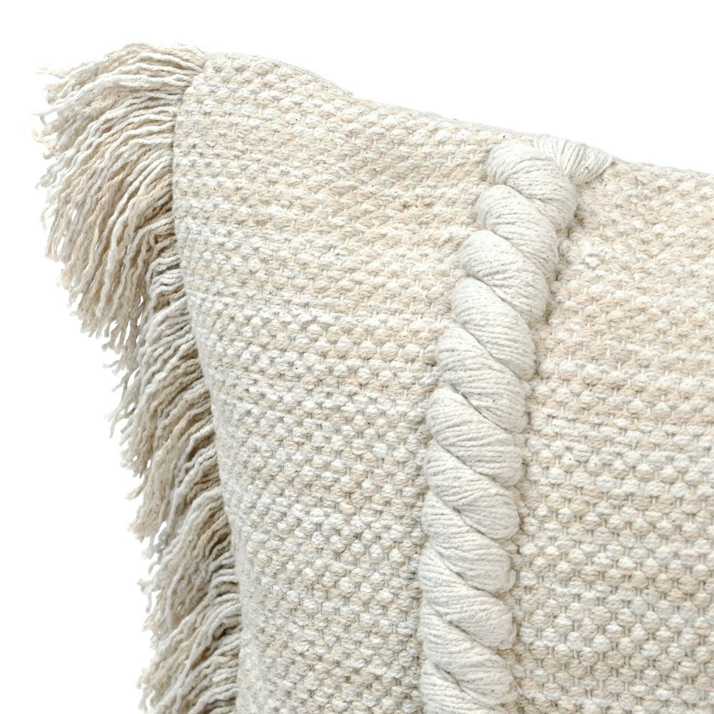 Lucera 14x26 Woven Fabric Throw Pillow in Beige. Picture 5