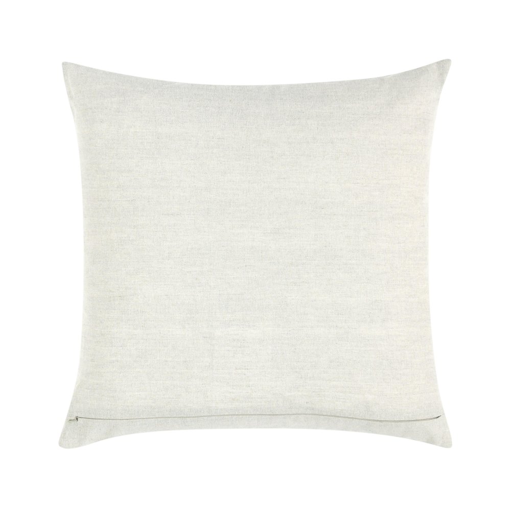Baia 20" Embroidered Belgian Linen Fabric Natural Throw Pillow. Picture 2