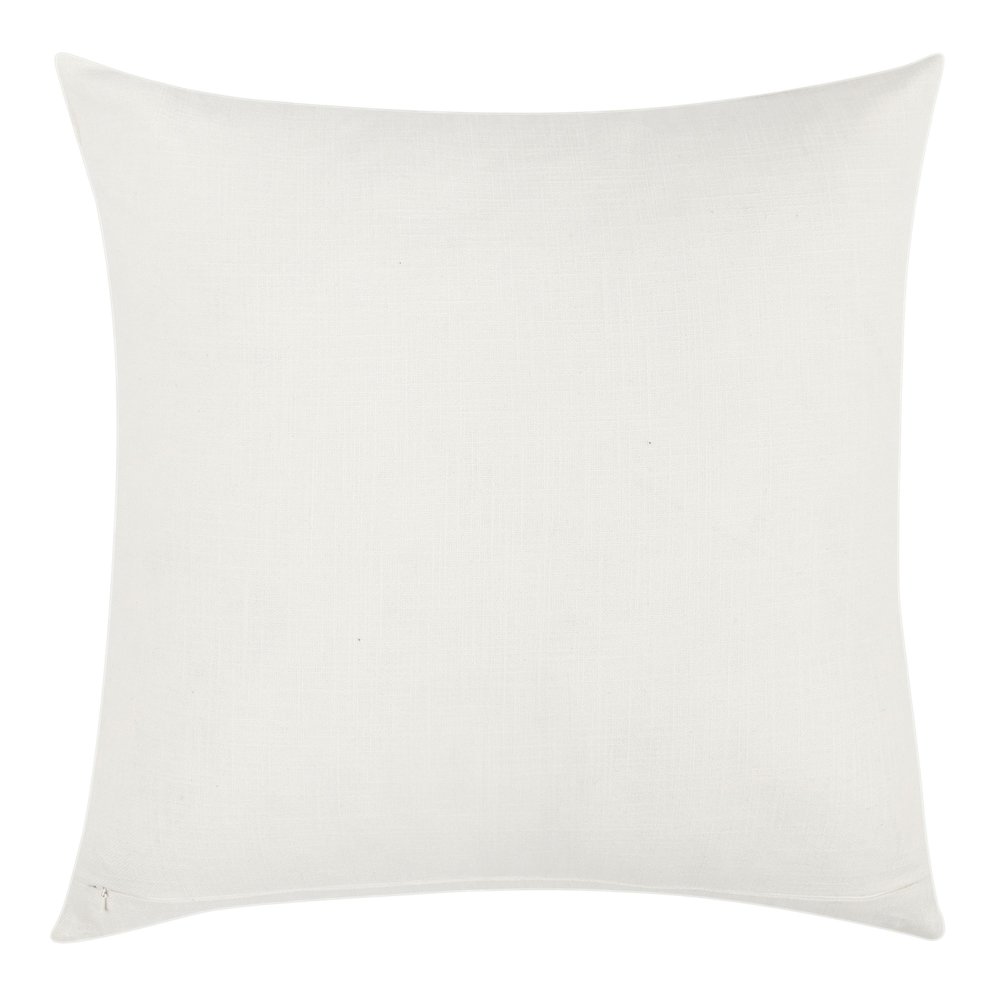 Baia 22" Embroidered Belgian Linen Fabric Natural Throw Pillow. Picture 2