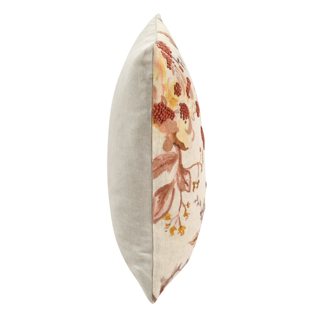 Amra 20" Belgian Linen Fabric Clay Throw Pillow. Picture 3