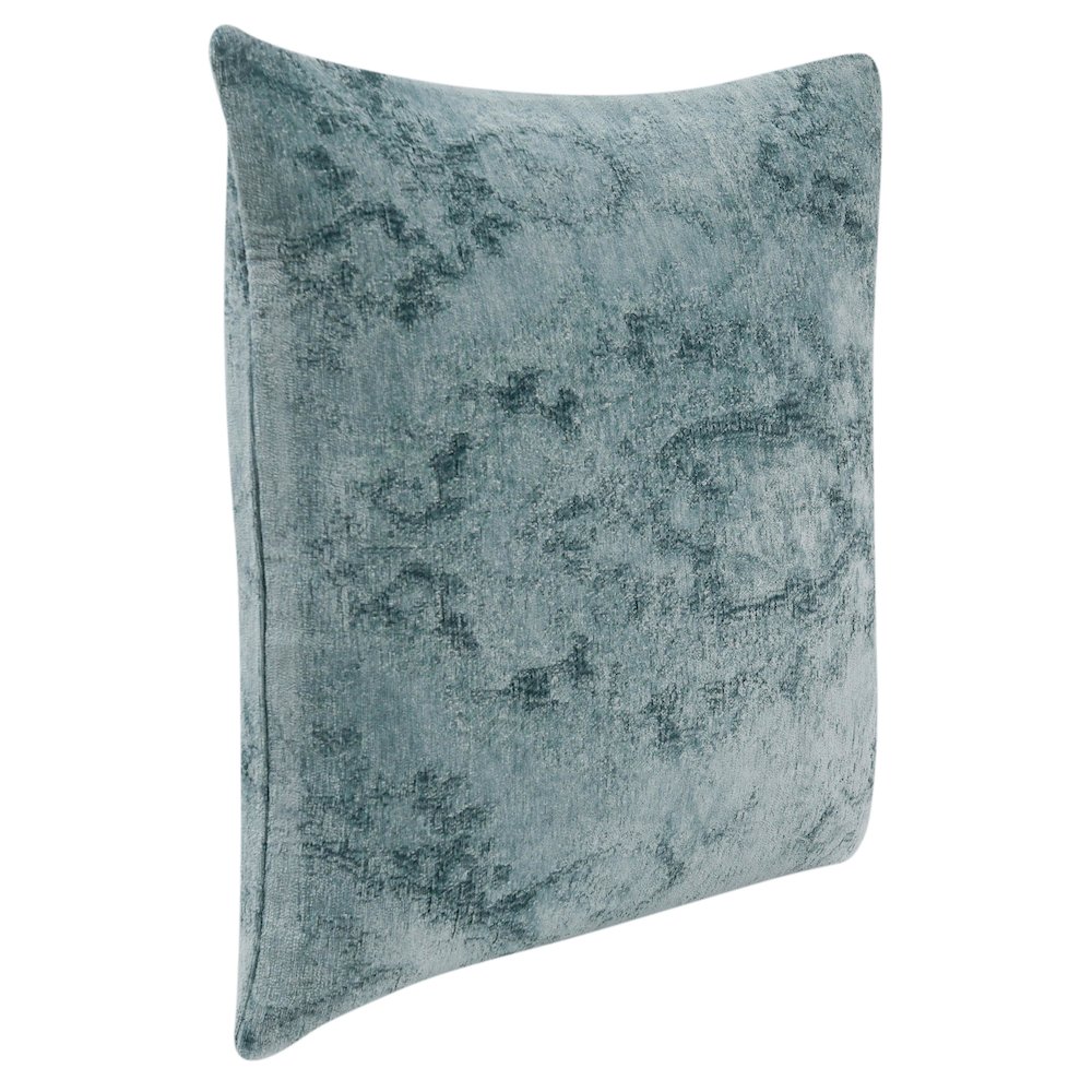 Doolin 22" Chenille Fabric Throw Pillow in Chambray Blue. Picture 3