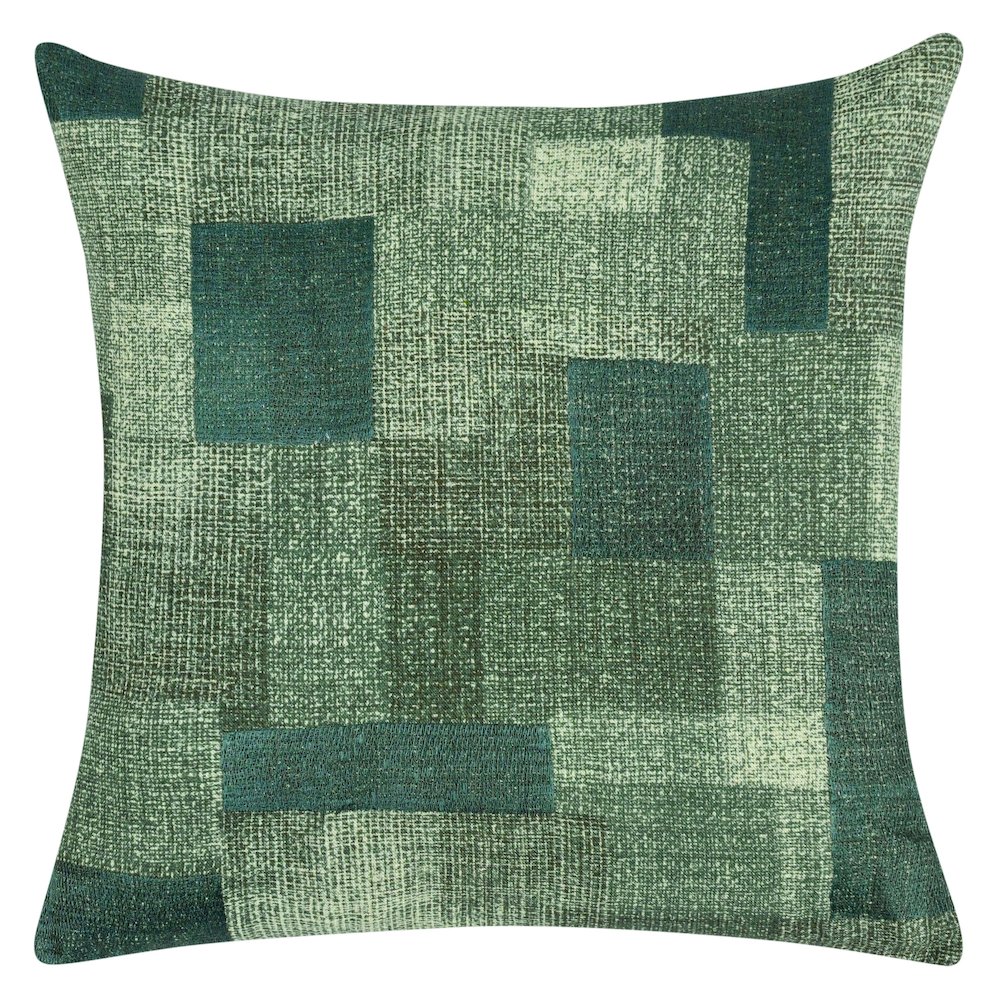 Praia 22" Belgian Linen Fabric Green  Throw Pillow. Picture 1
