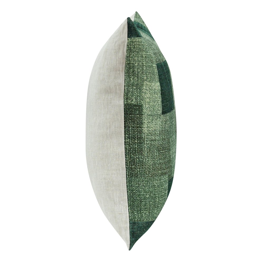 Praia 22" Belgian Linen Fabric Green  Throw Pillow. Picture 3